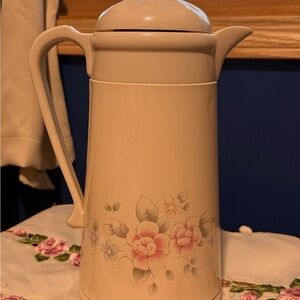Cream Floral Insulated Coffee Carafe - Cream